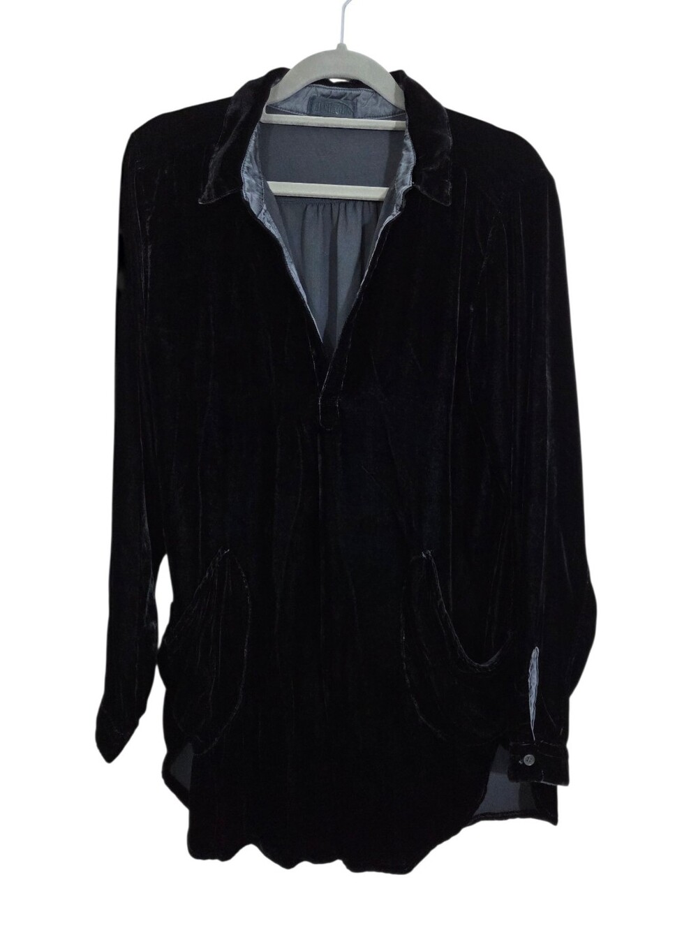 CP Shades Velvet Teton Tunic Top Black Silk Size XS Boho Whimsigoth Witchy